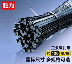 自鎖式尼龍塑料扎帶小號(hào)2.5*100mm 100根/袋桌面網(wǎng)線電話線收納帶 勝為卡扣理線捆扎黑色束線帶 CGZ3101G