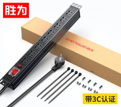 PDU機(jī)柜插座 8位10A總控過載保護(hù) 勝為國標(biāo)工程機(jī)房機(jī)柜專用多功能插座插排接線板 XP10A-308SP