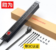 PDU機(jī)柜插座 8位16A大功率總控開關(guān)工程機(jī)房機(jī)柜專用 勝為多功能插座插排接線板 XP16A-308S