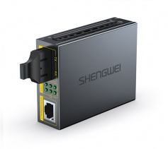 千兆單模雙纖 單個(gè)裝 25KM 勝為SC口自適應(yīng)光纖收發(fā)器 FC-212