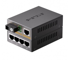 千兆1光4電單模單纖一對(duì)裝 勝為SC口光纖收發(fā)器20Km BGH214AB